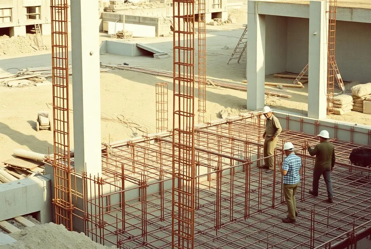 Ferraillage et coffrage d'une structure en béton armé